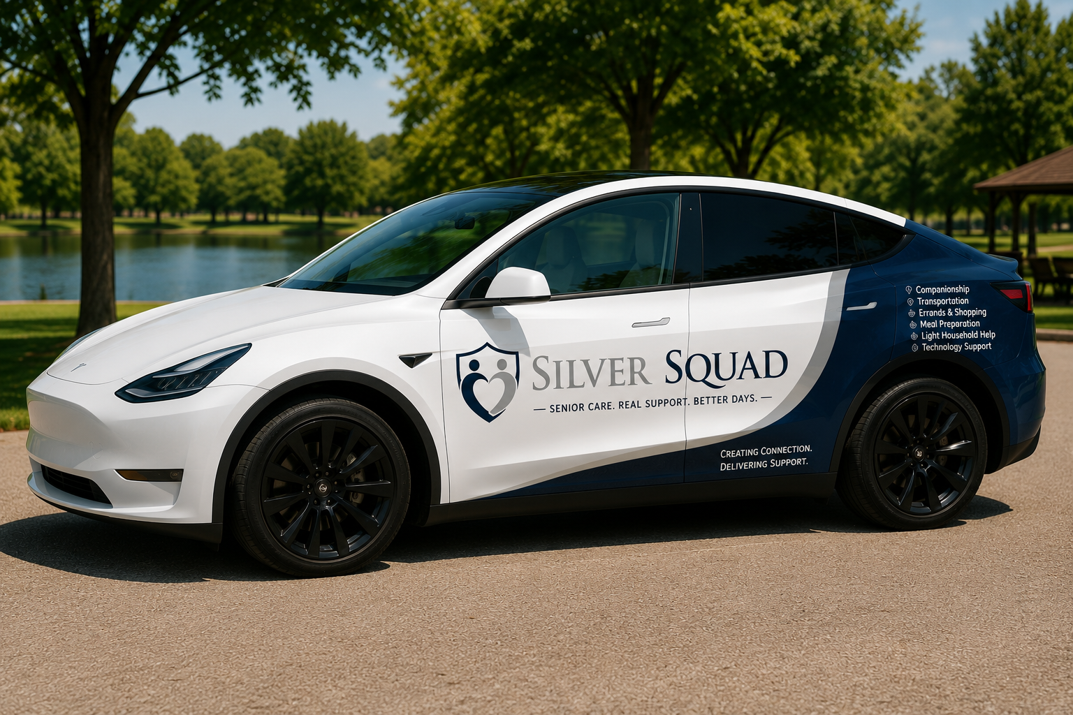 Silver Squad branded vehicle